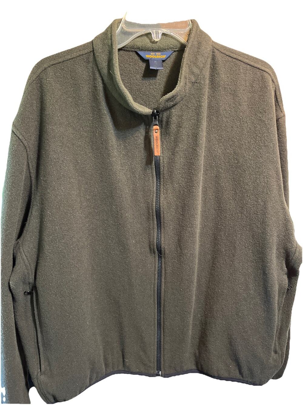 Woolrich Vintage Moleskin Jacket Men’s XL Olive Green LS Wool Blend Full Zip